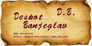 Despot Banjeglav vizit kartica